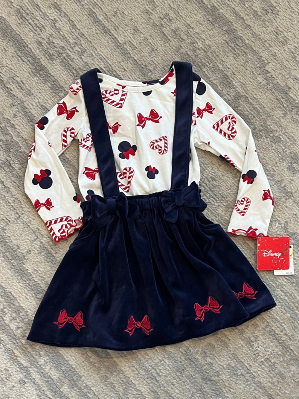 Disney Minnie Bow Suspender Skirt Set